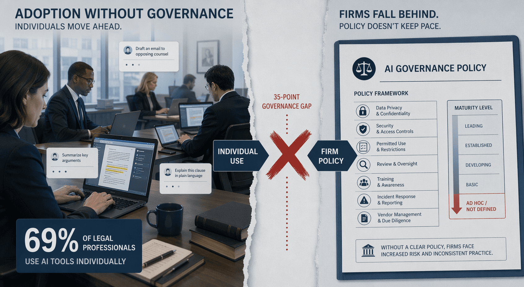 Legal AI in 2026: The Governance Gap Between Individual Adoption and Institutional Readiness