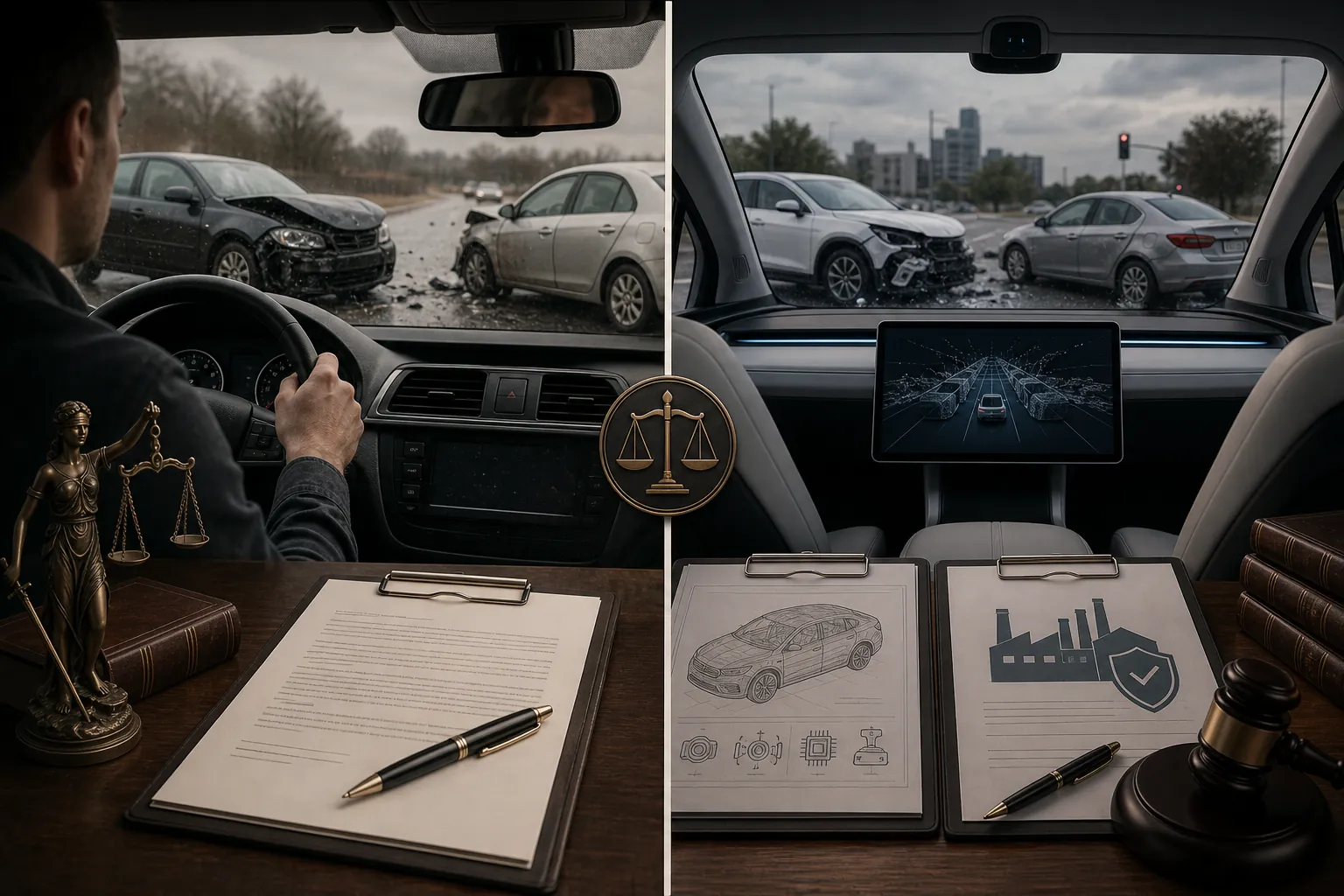 Comparison of human-driver crash liability and driverless vehicle product-liability documents