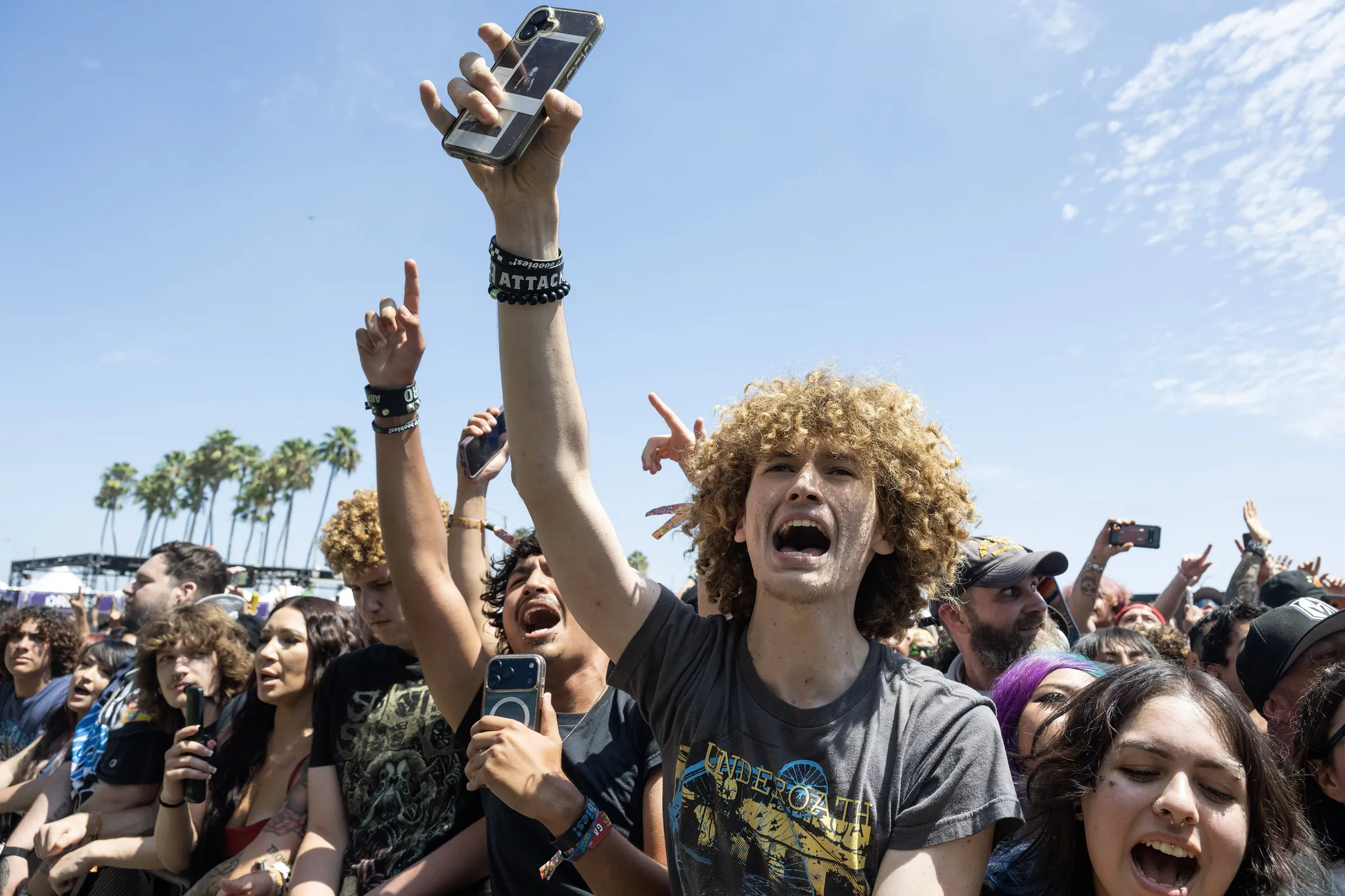 Packed crowd at the Vans Warped Tour at Shoreline Waterfront in Long Beach
