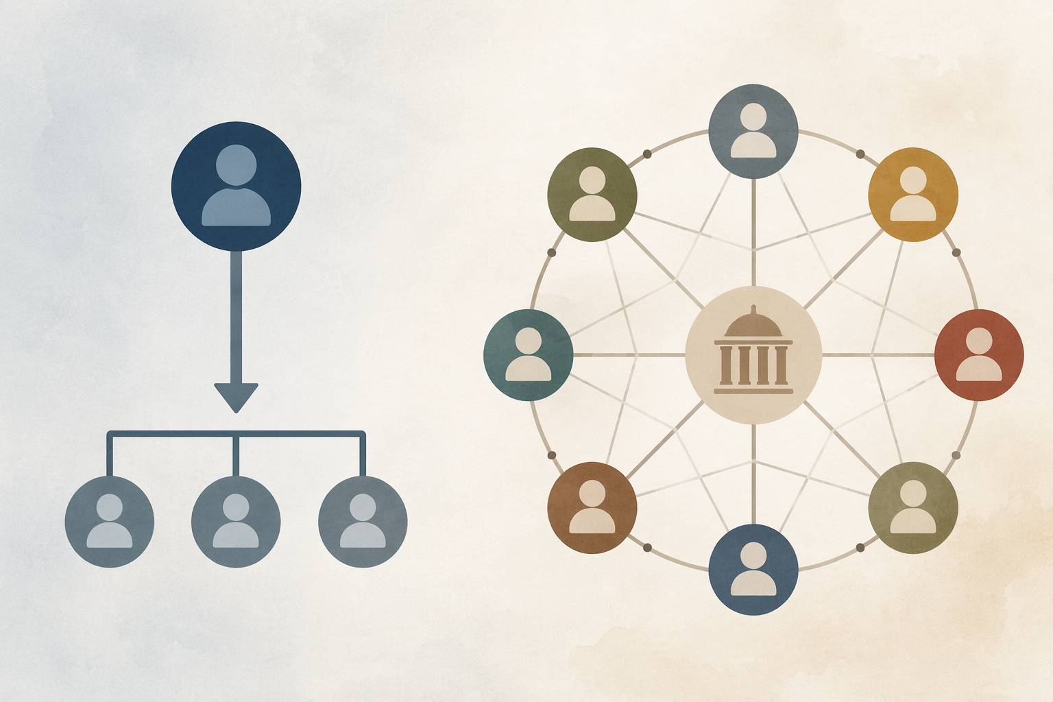 Comparison of executive agency hierarchy and Smithsonian Board of Regents authority model