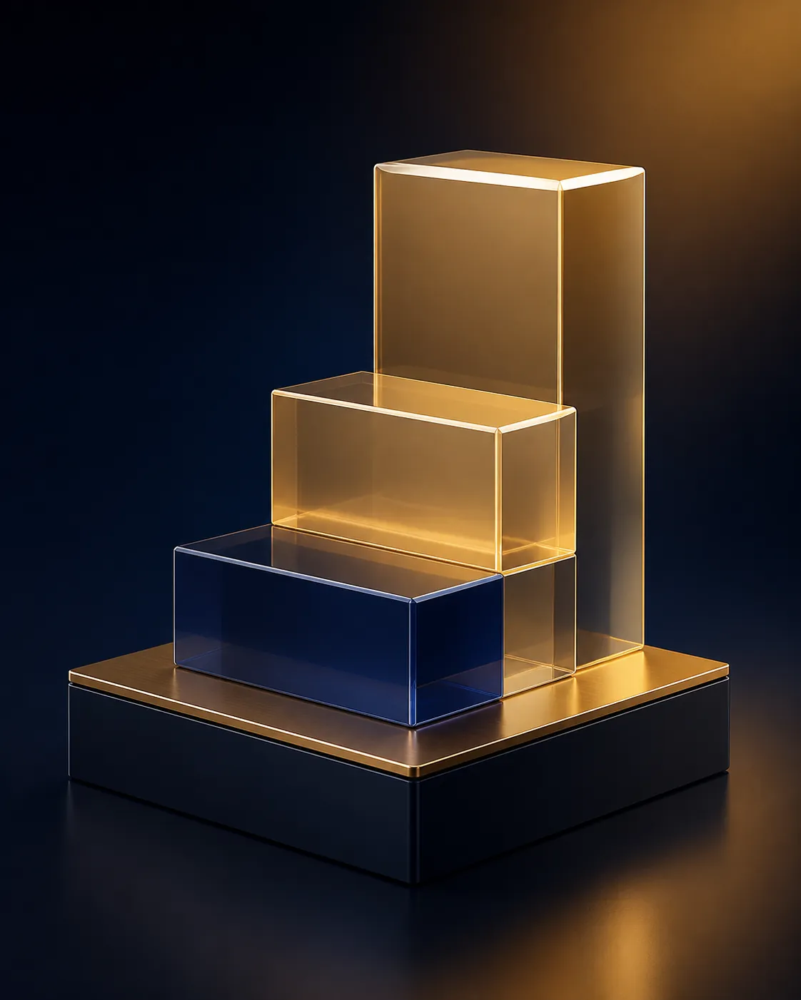 Ascending translucent blocks representing a base credit and stacked additions