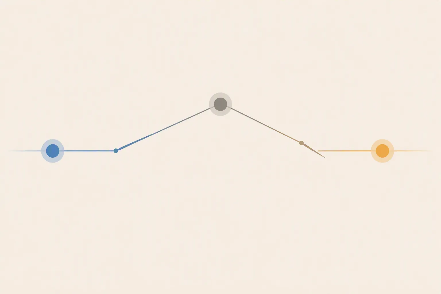 Minimal timeline with clock motifs showing a policy beginning, shifting, and being rolled back