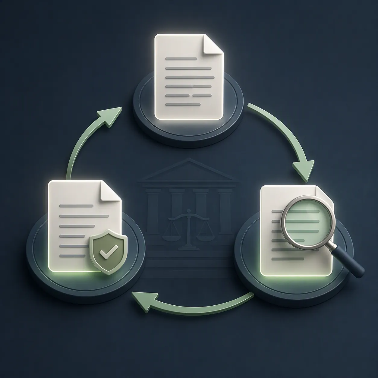 Circular draft, inspection, and revised-document workflow before release
