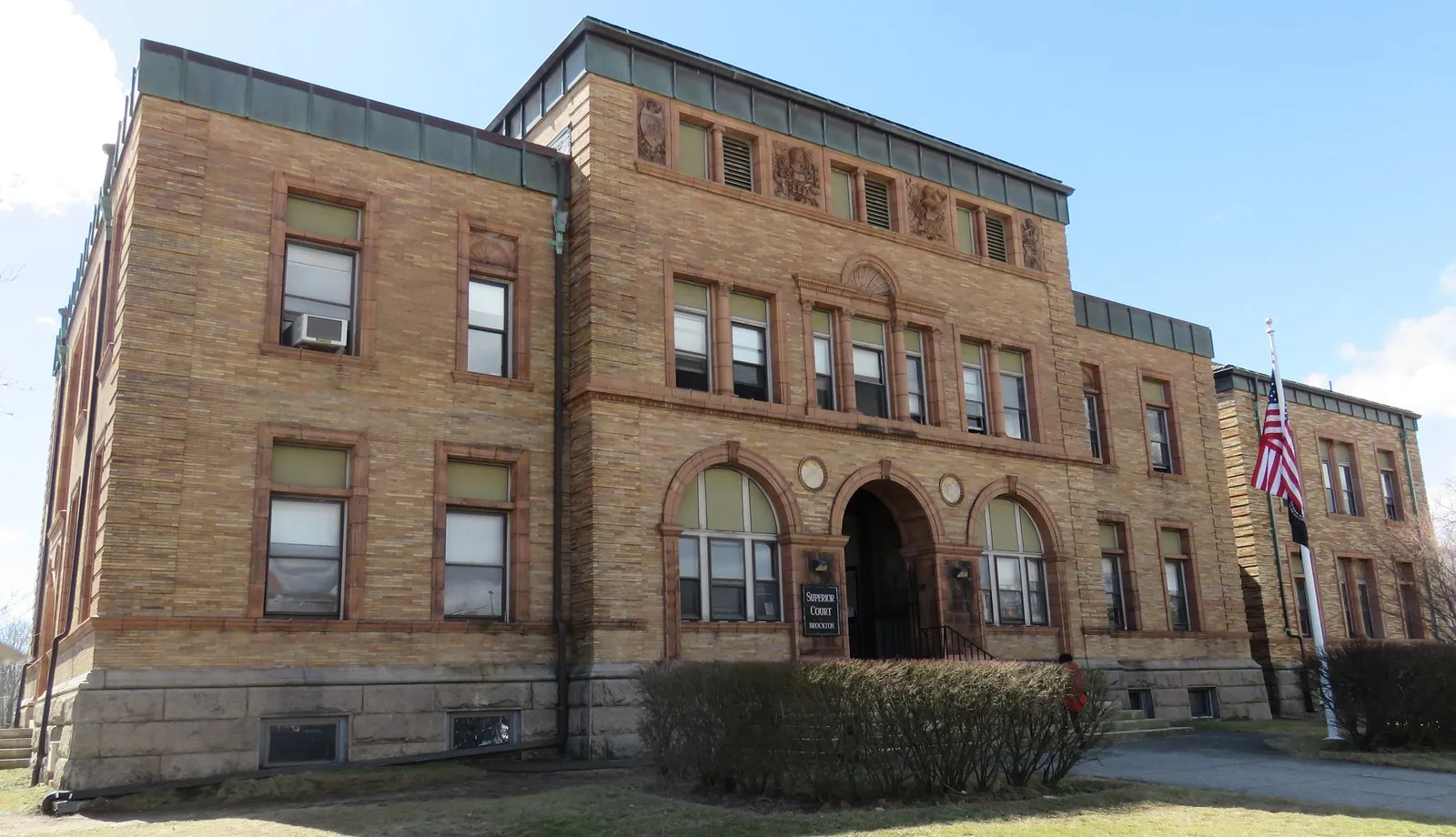 Exterior of Plymouth County Superior Court in Brockton, Massachusetts