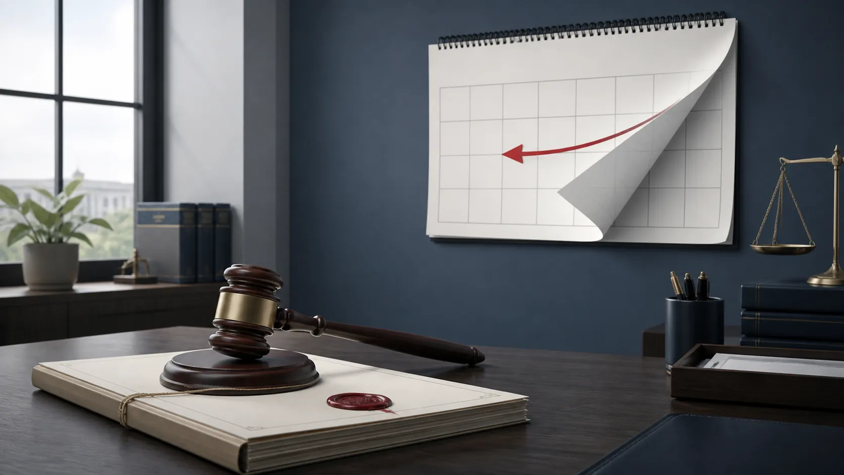 Administrative calendar date shifting while a sealed court judgment and gavel remain fixed