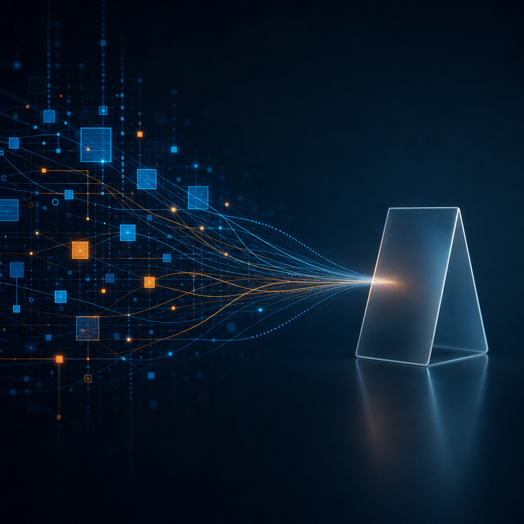 Abstract data streams converging toward a forensic evidence marker