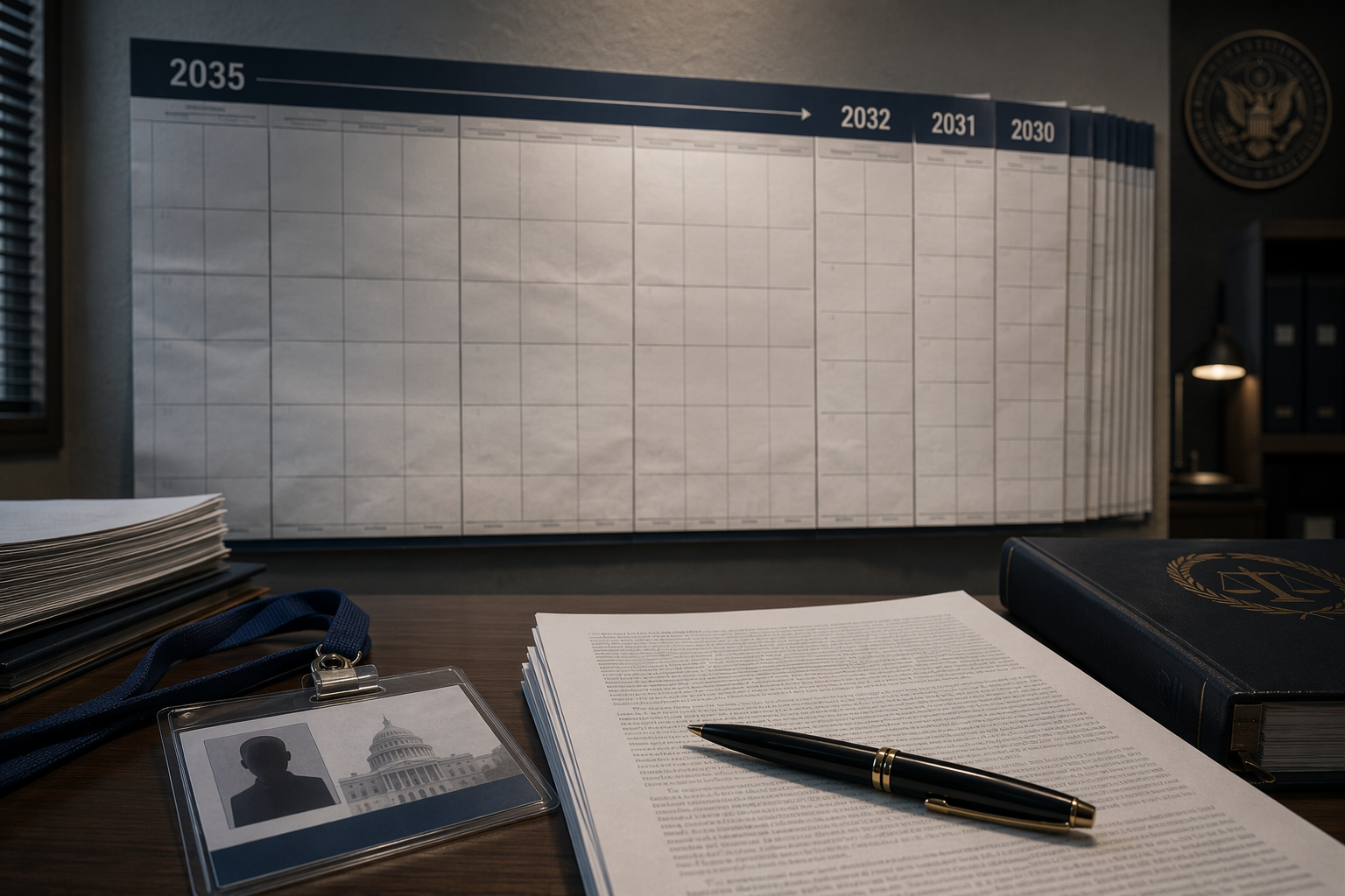 Government contracting paperwork and a calendar conveying compressed regulatory deadlines
