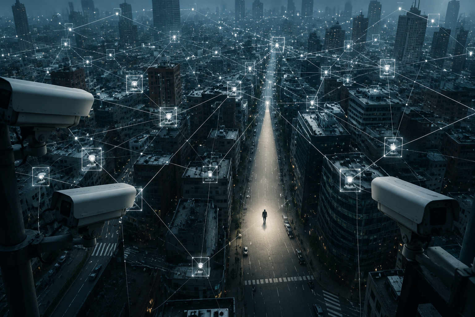 City surveillance network disconnected from a missing person's path