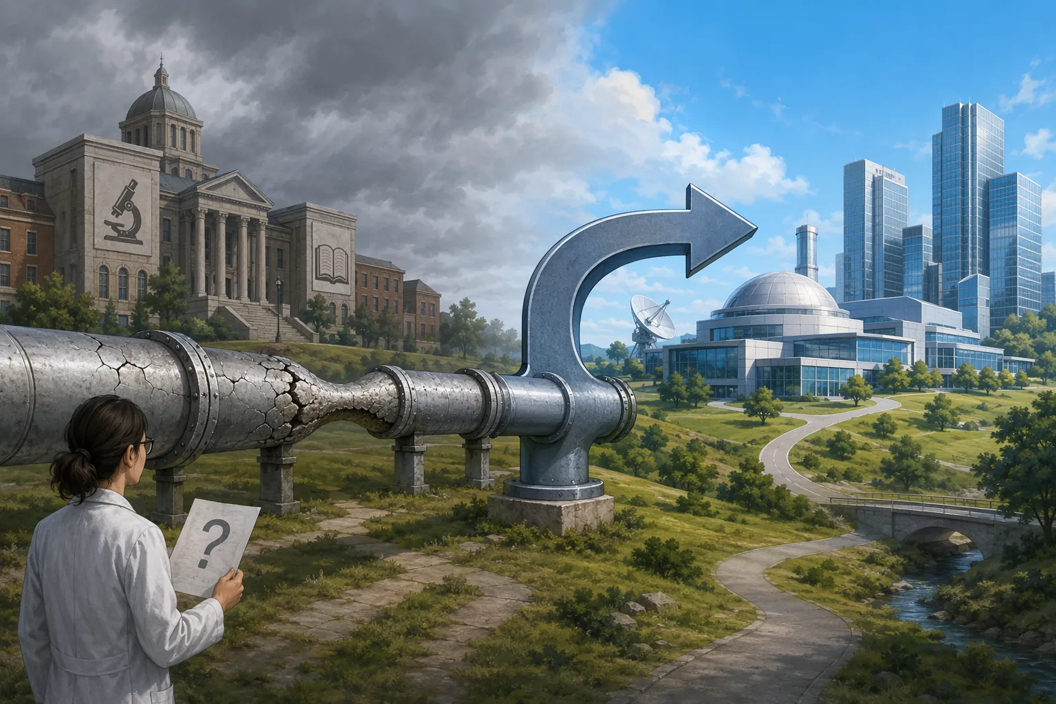 Research funding pipeline redirected from universities toward national labs and corporate towers