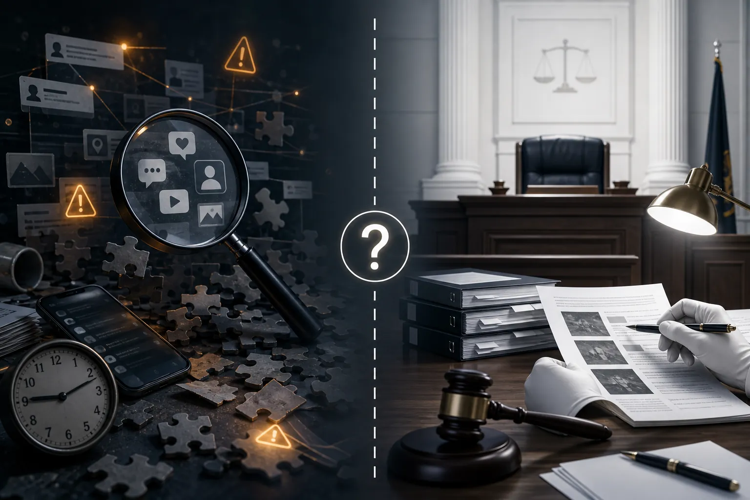 Comparison of active investigation contamination and courtroom authentication frameworks with an unresolved gap between them