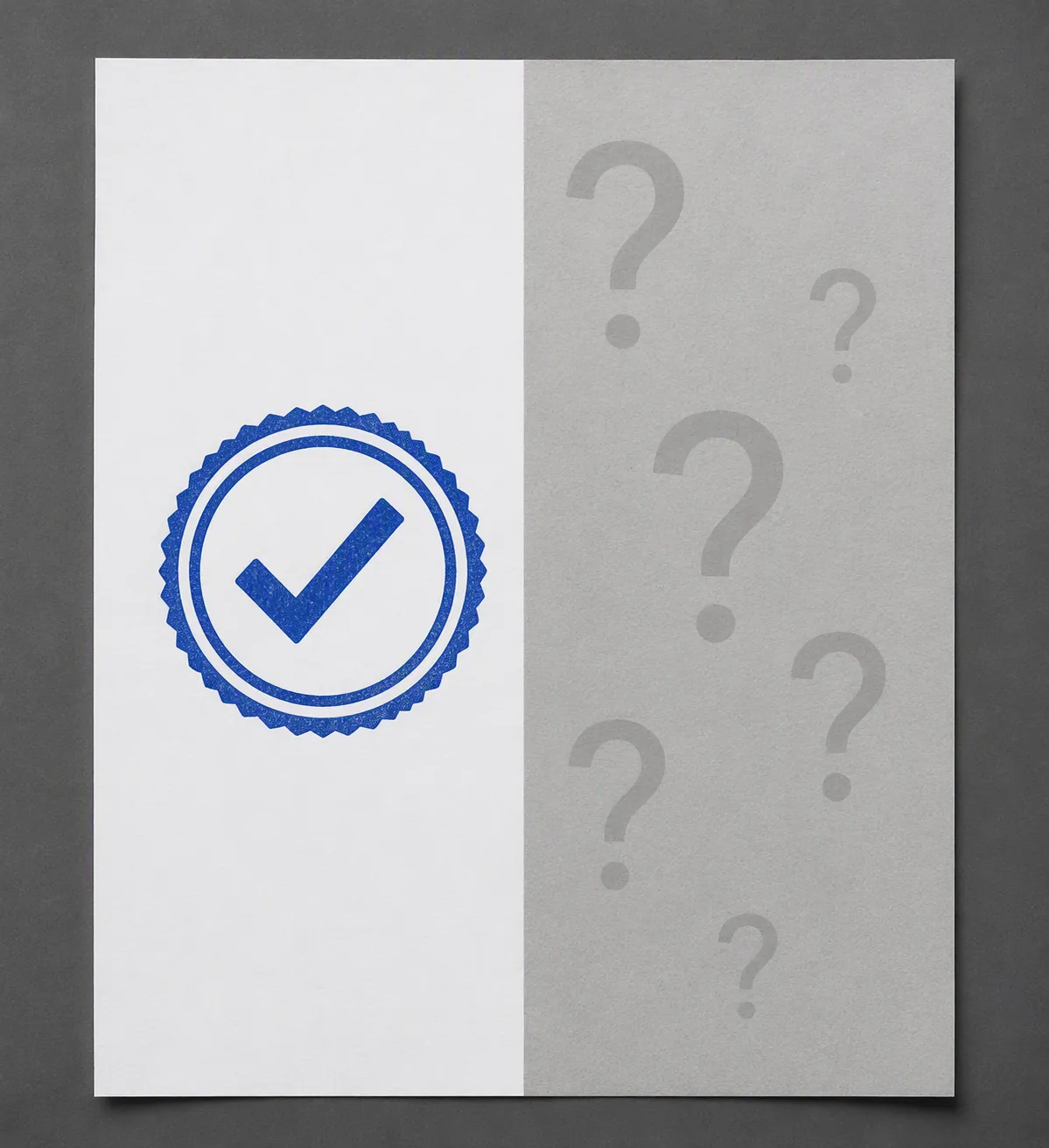 A split legal document contrasting verified facts with reported-only claims