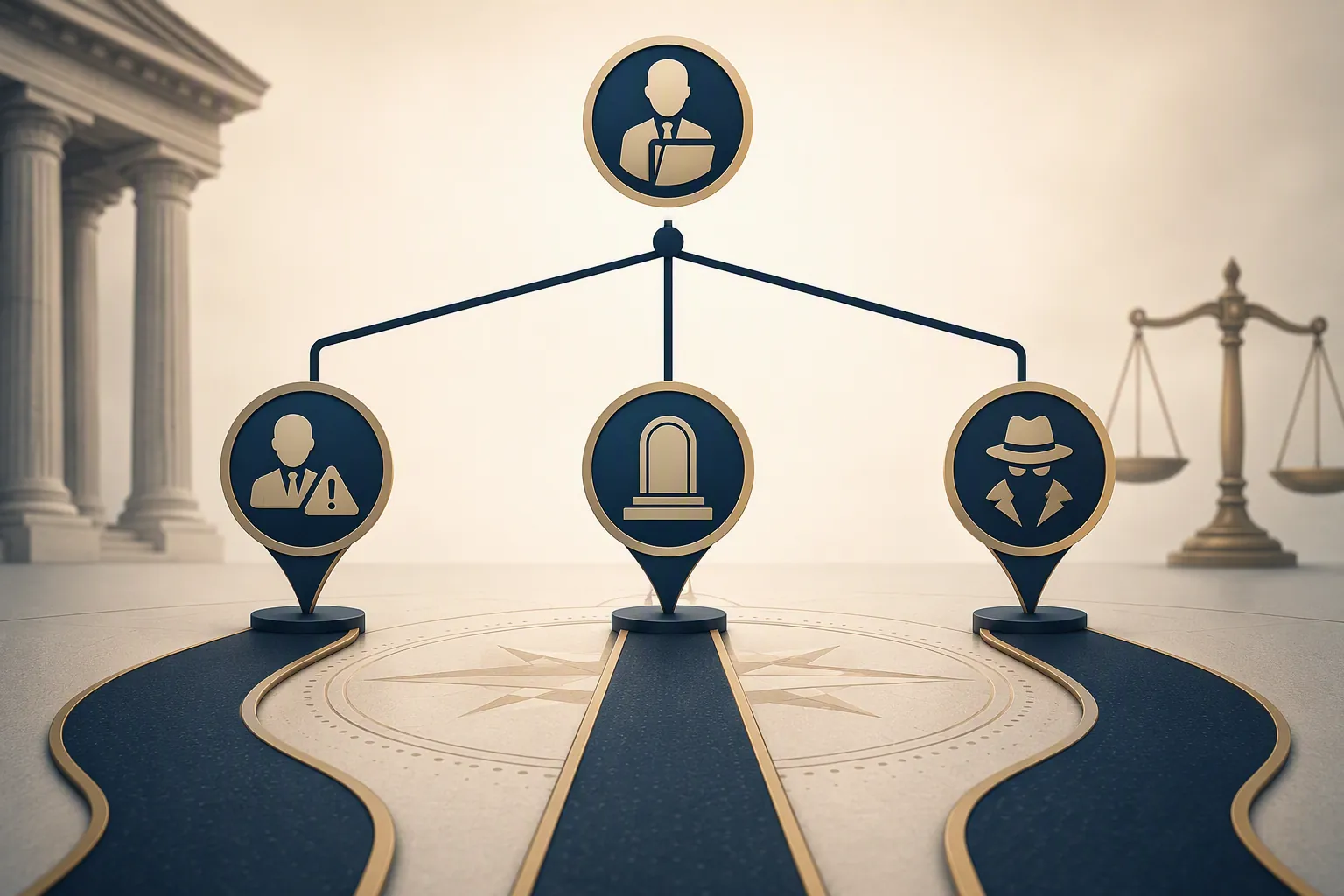 Decision tree showing negligence, loss of sepulcher, and intentional tort routes