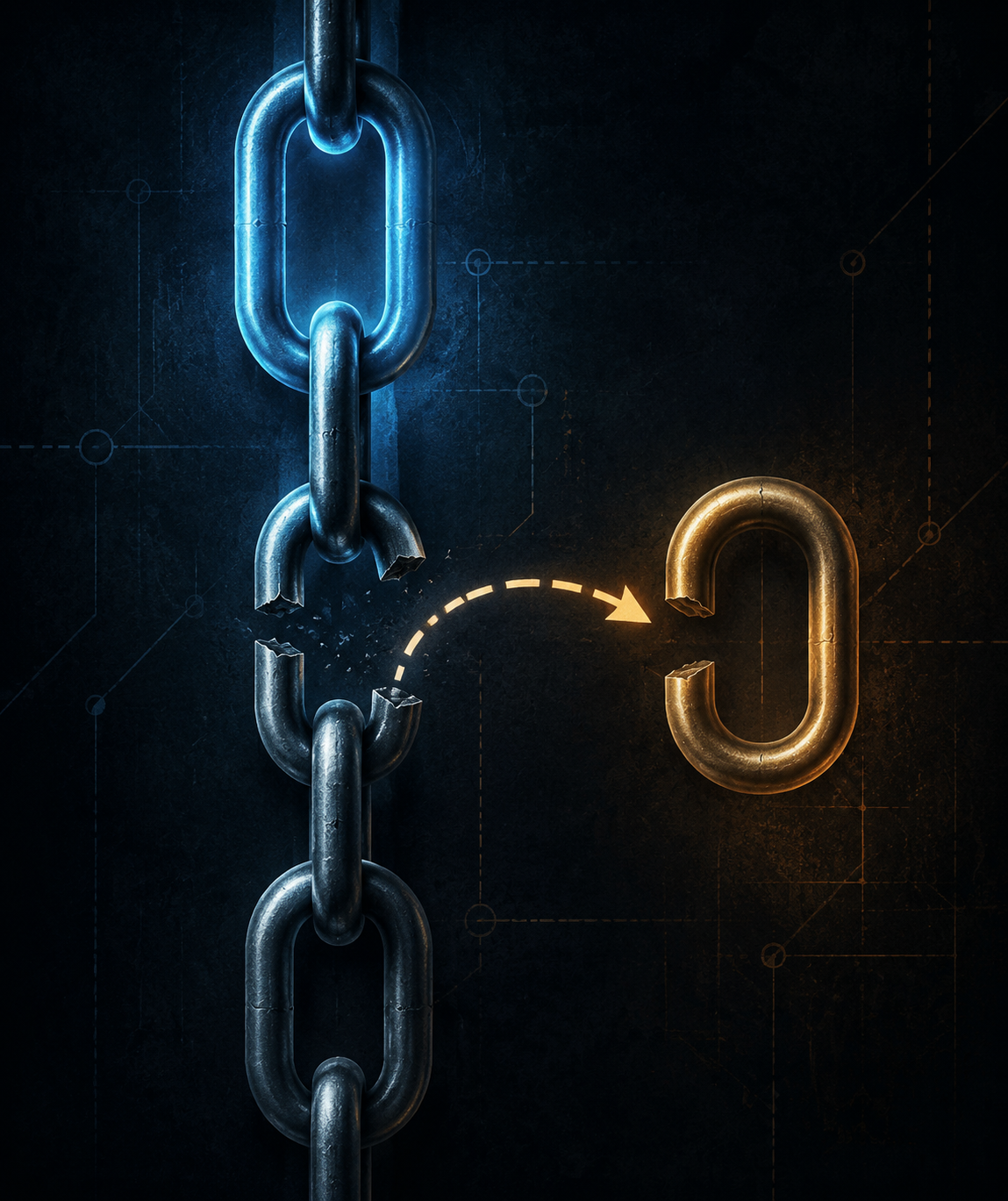 Broken chain of command with a bypass arrow around the statutory succession line