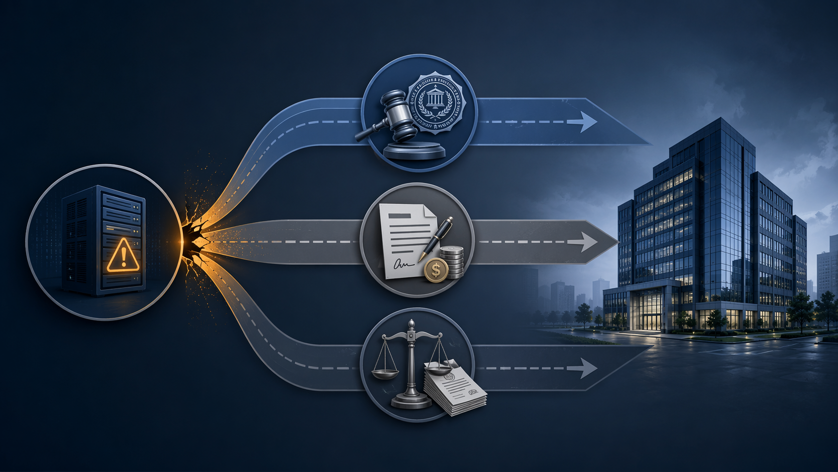 Vendor server breach sending three pathways toward a company for regulatory, contractual, and litigation exposure