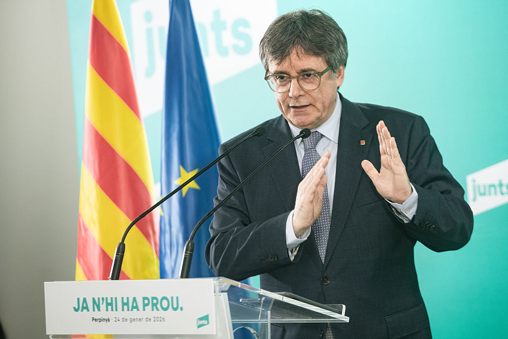 Carles Puigdemont at a political event in mid-2026