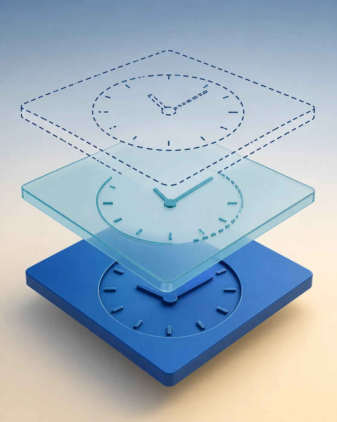 Three layered clocks distinguishing active, future, and proposed notification rules