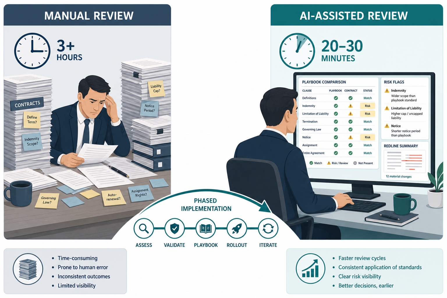 AI Contract Review Workflow Implementation: A Phased Roadmap for Legal Teams