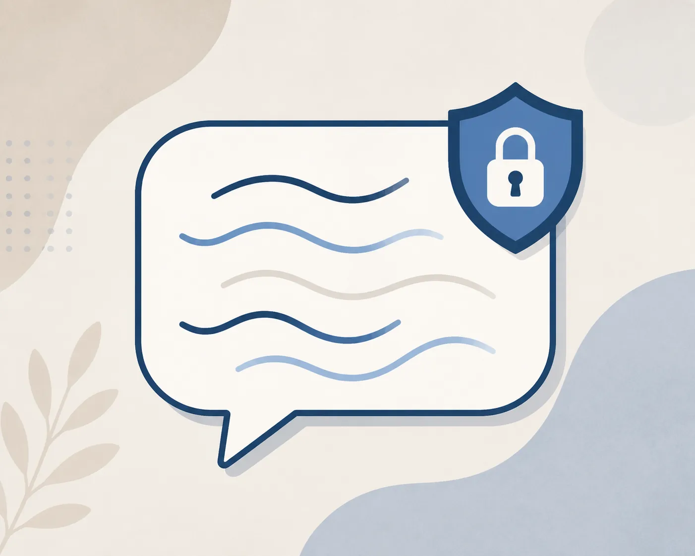 Confidential mediation conversation represented by a speech bubble and locked shield