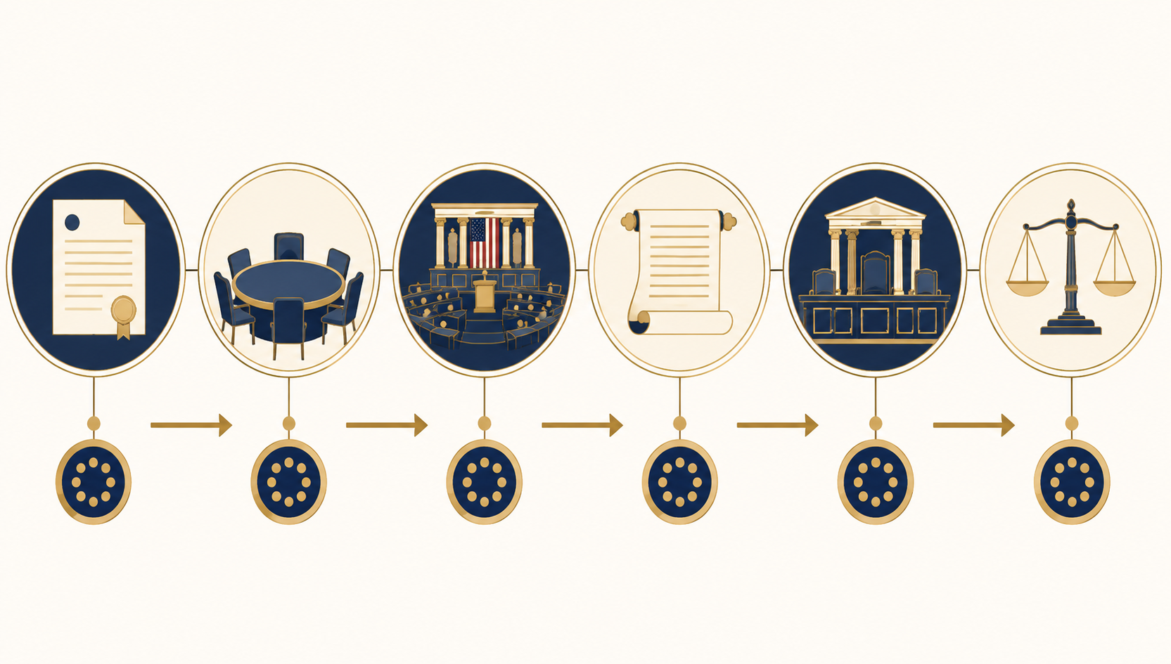 Flowchart of the federal judicial impeachment process from articles through possible Senate judgment