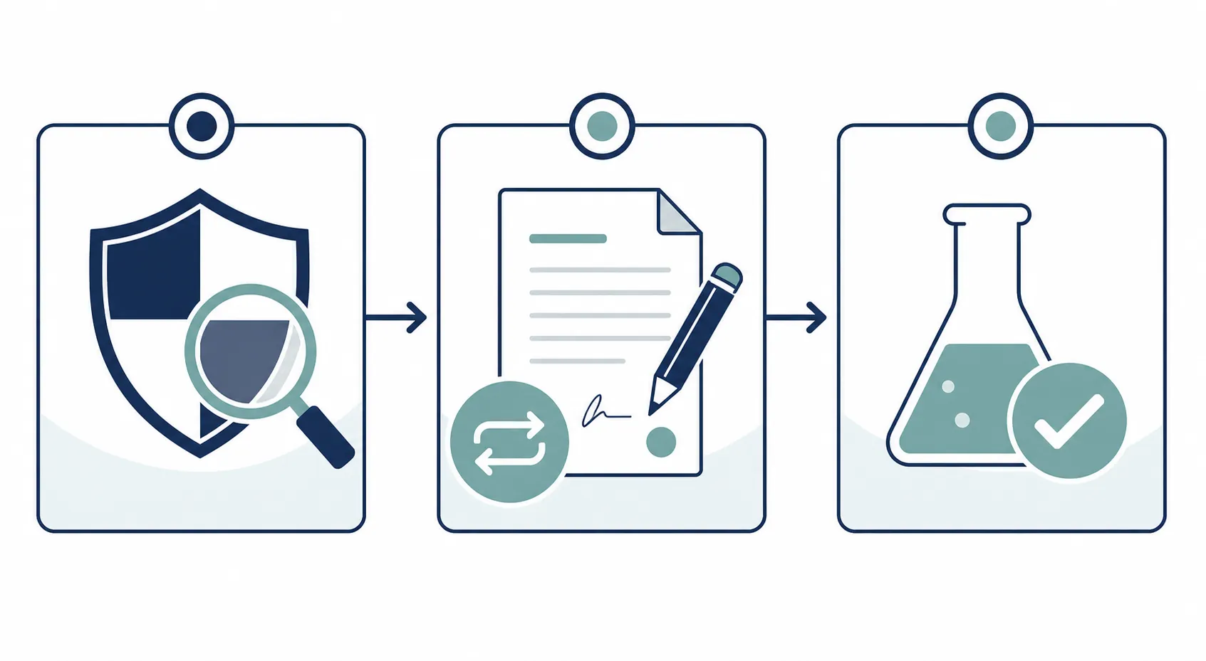 A three-panel decision framework showing vendor resilience, contract flexibility, and pilot-based ROI validation