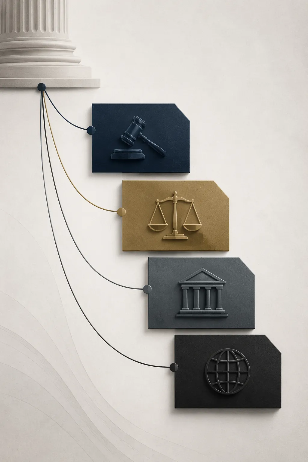 Four connected enforcement actions descending across different legal forums