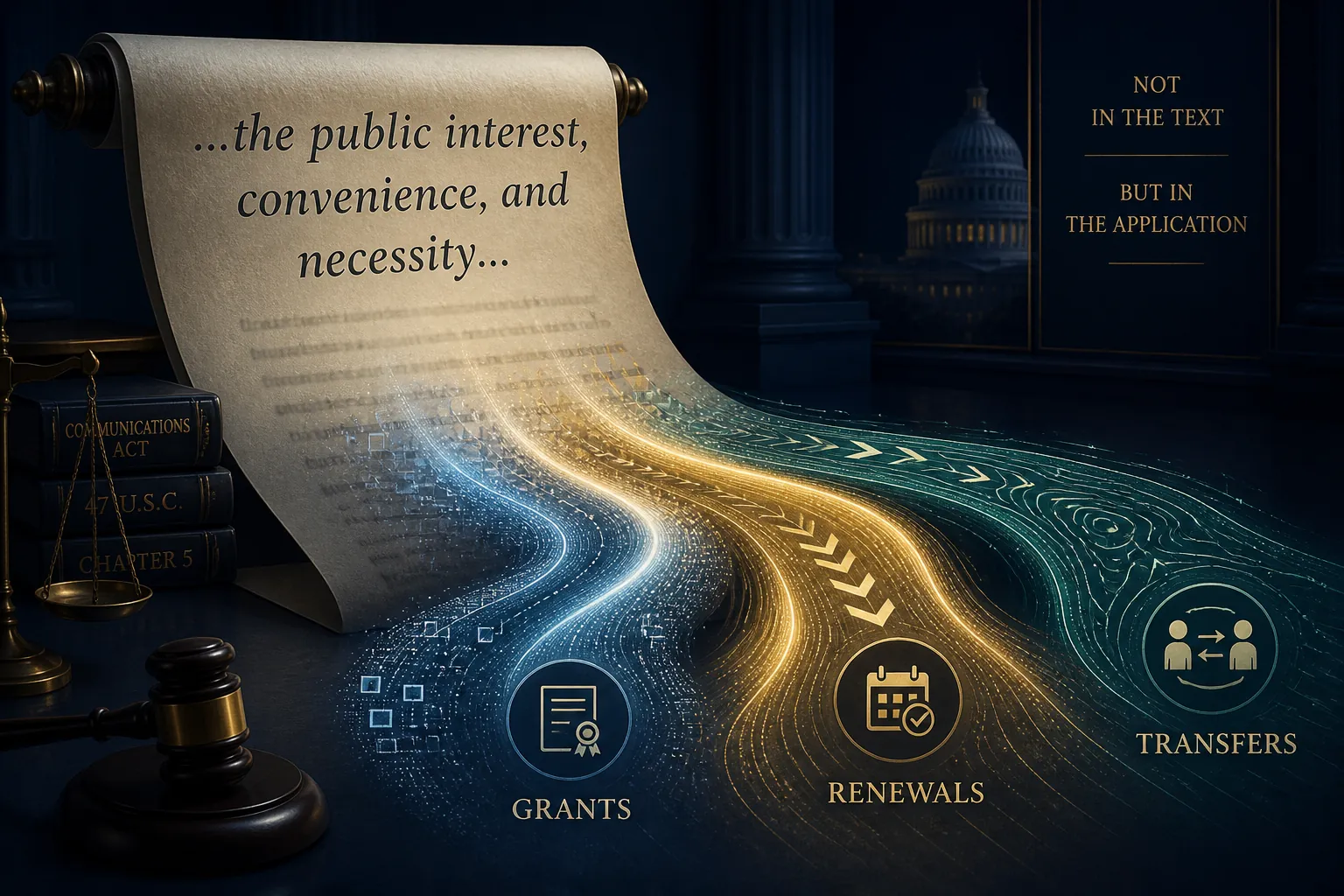 What is the FCC broadcast license public interest standard?