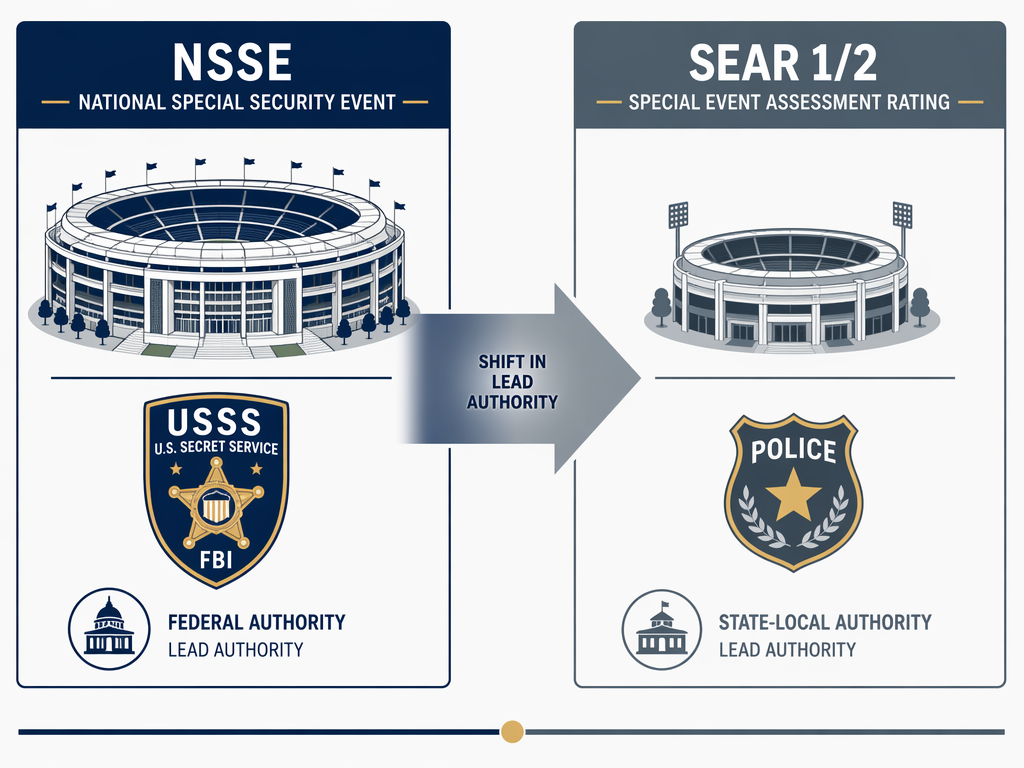 Comparison of NSSE and SEAR security designation models for World Cup venues