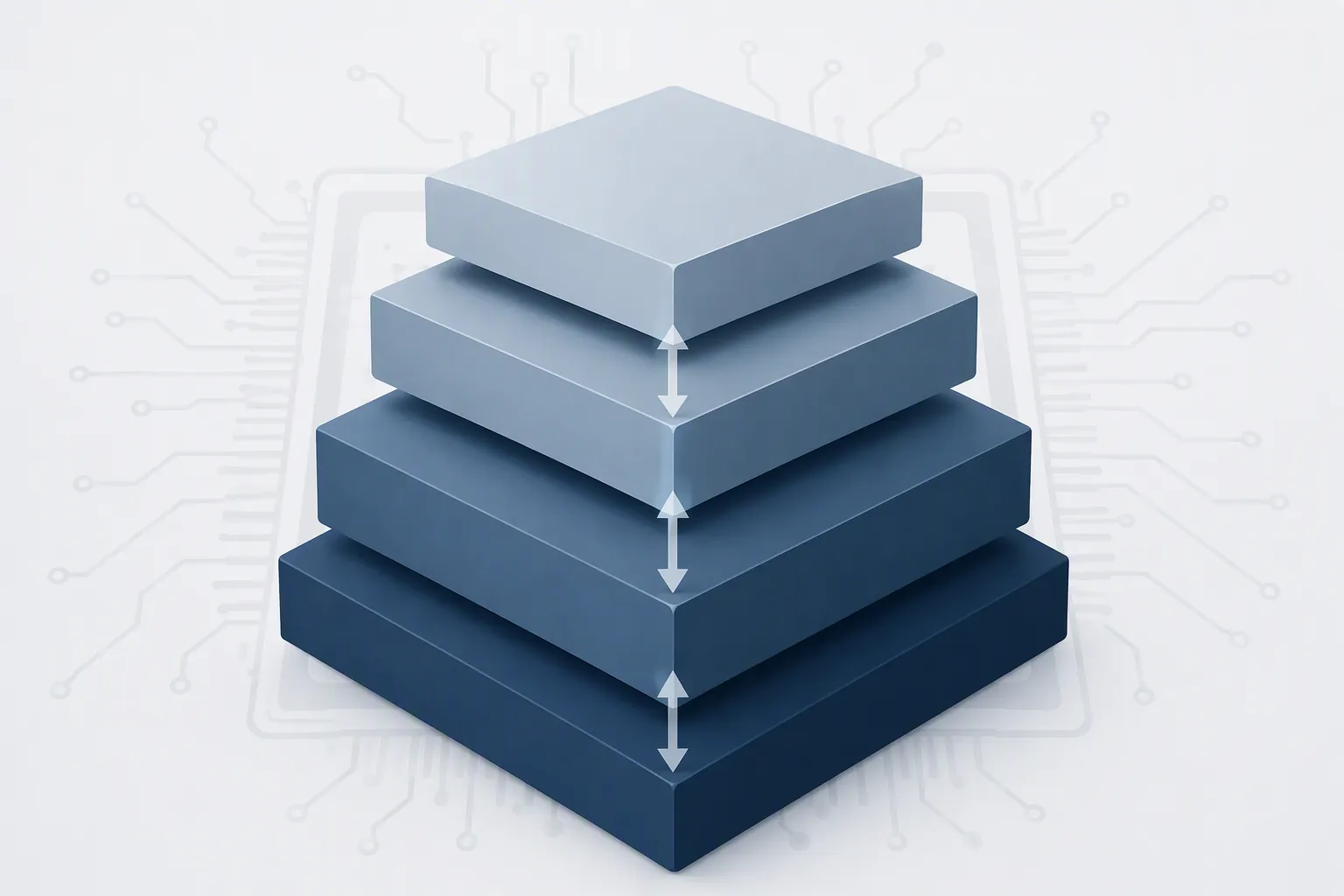 Four-layer stack showing export controls, investment review, SEC disclosure, and AI-washing litigation risk