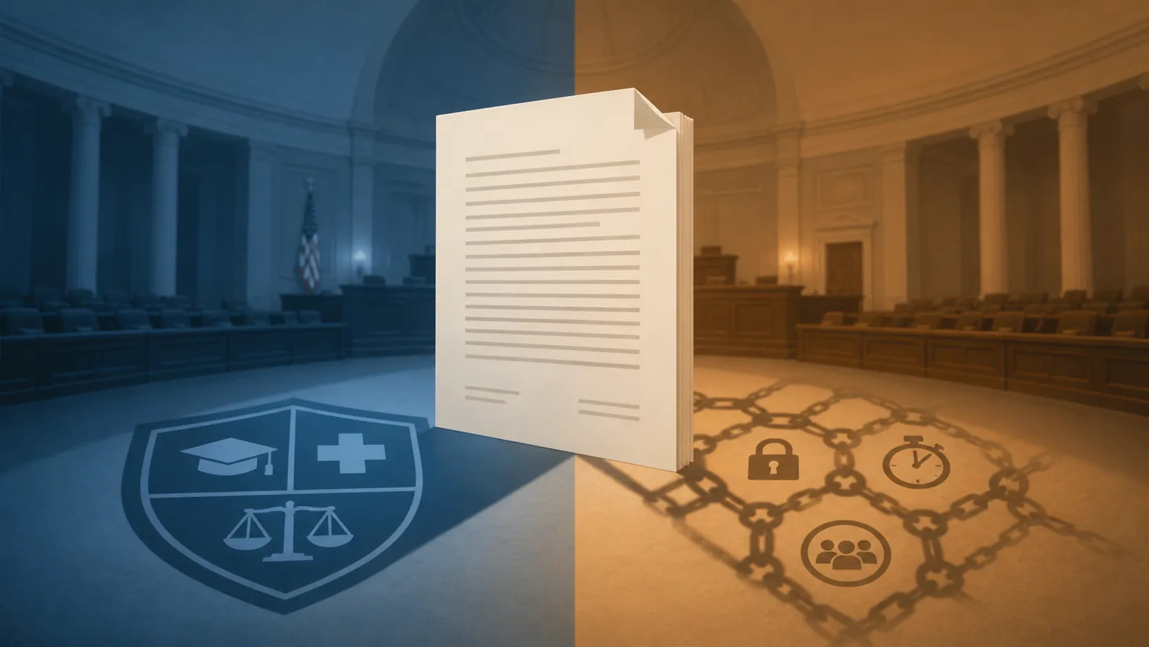 Legislative document casting opposing shadows of athlete protections and legal limits