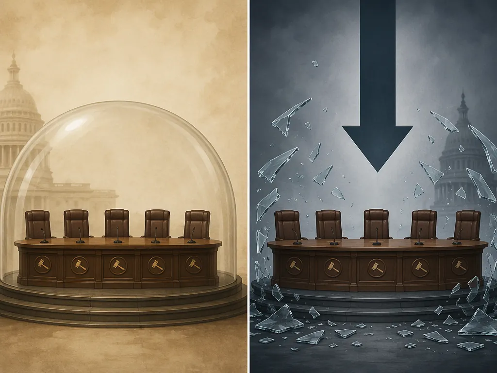 Editorial comparison of an independent commission protected by a glass dome before Slaughter and exposed to presidential removal authority after Slaughter