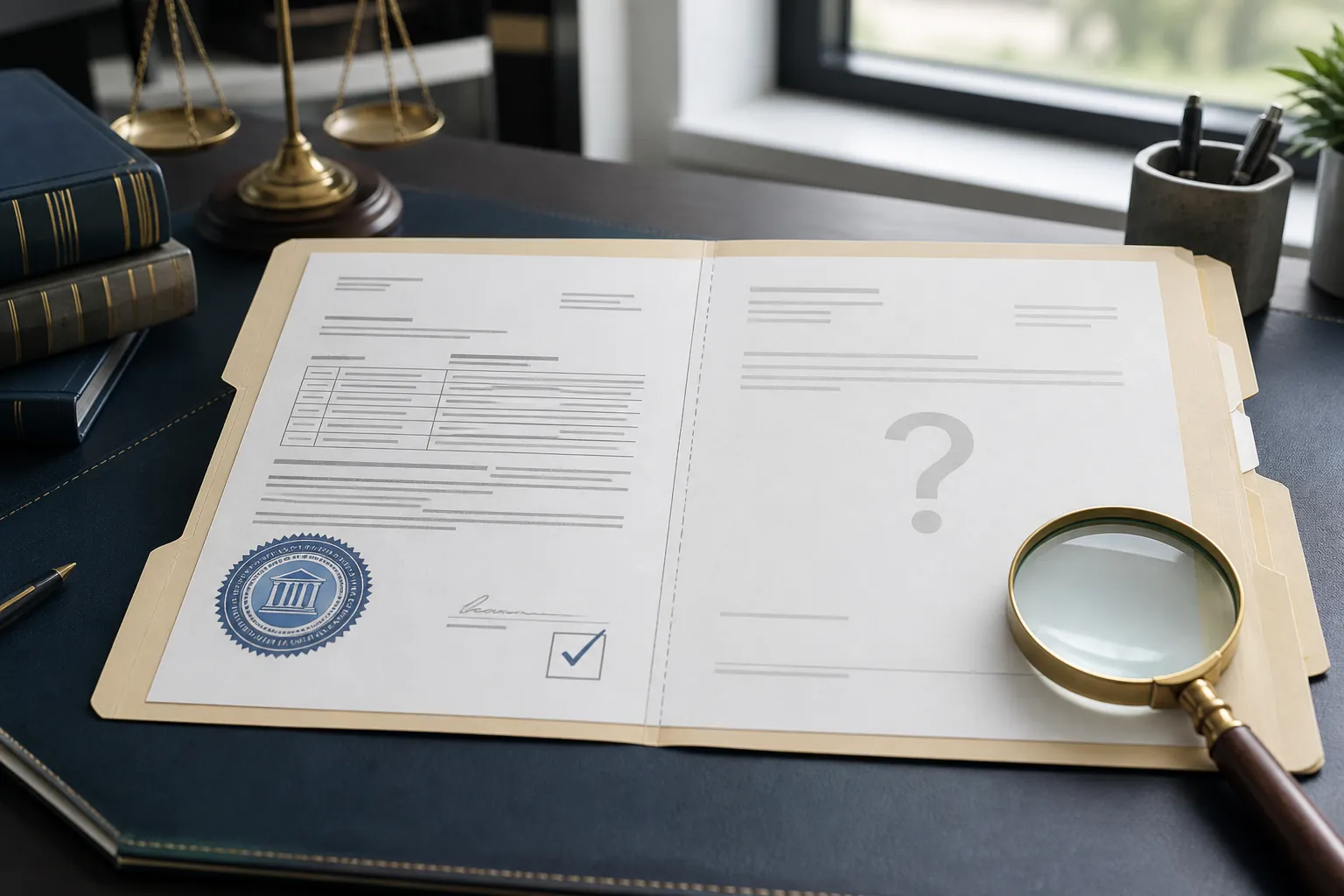 Opened court case file showing a verified side and an unsigned reported side