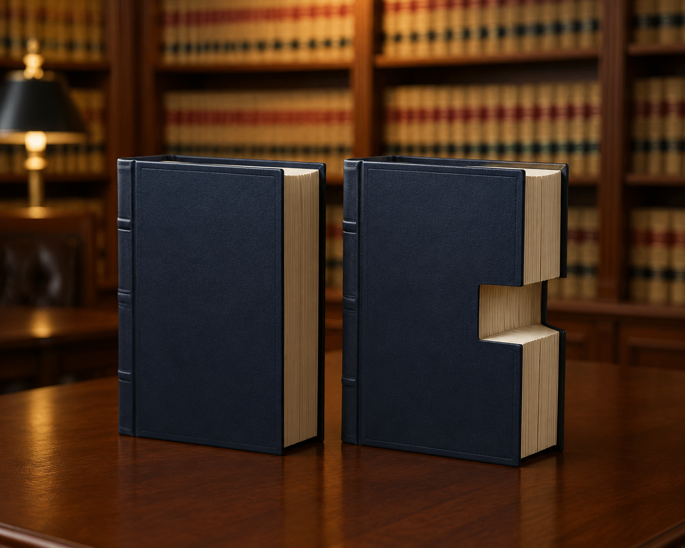 Two reference manuals side by side, one with a missing chapter section and one intact