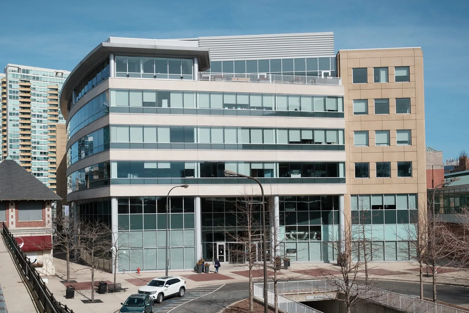 Exterior of Evanston's New Civic Center at 909 Davis Street
