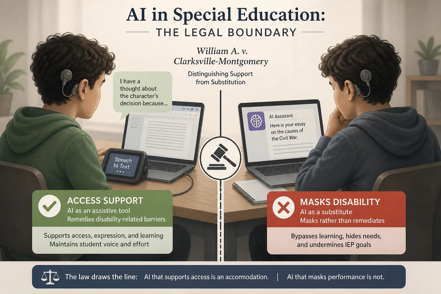 Student AI use split between access support and masking a disability-related need