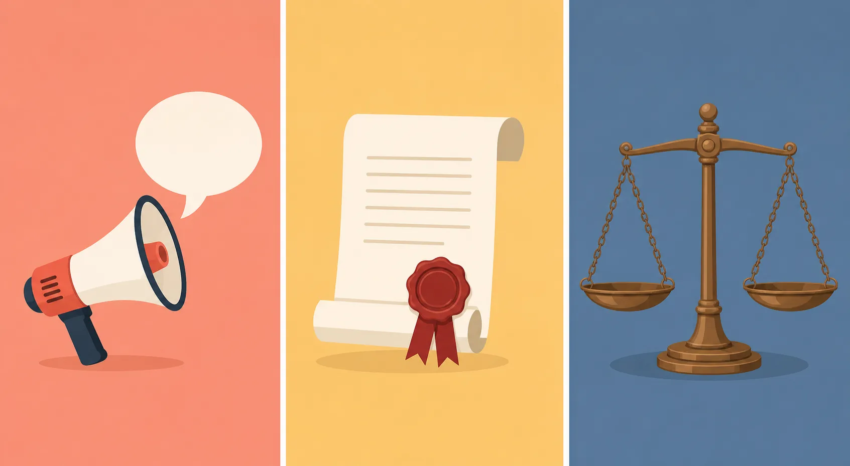 Diagram separating advocacy, legislation, and litigation