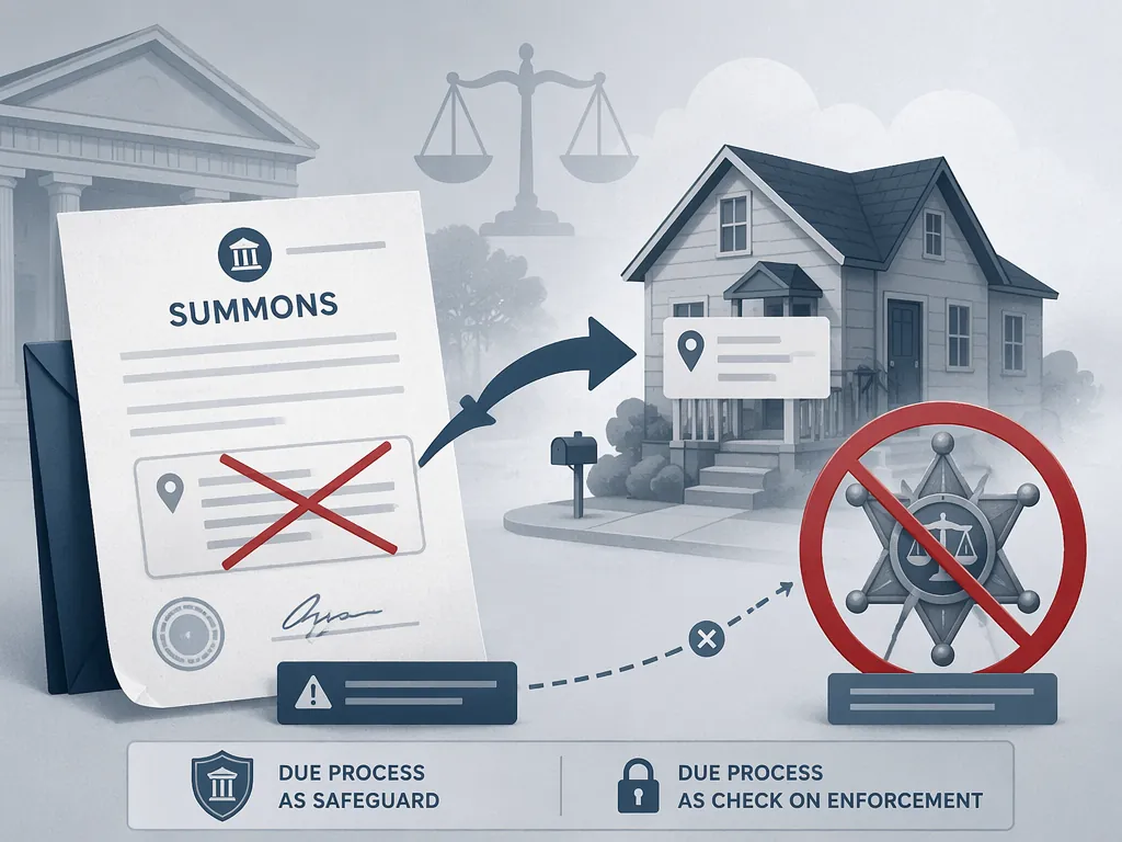 Summons with an incorrect address blocking enforcement of an arrest warrant