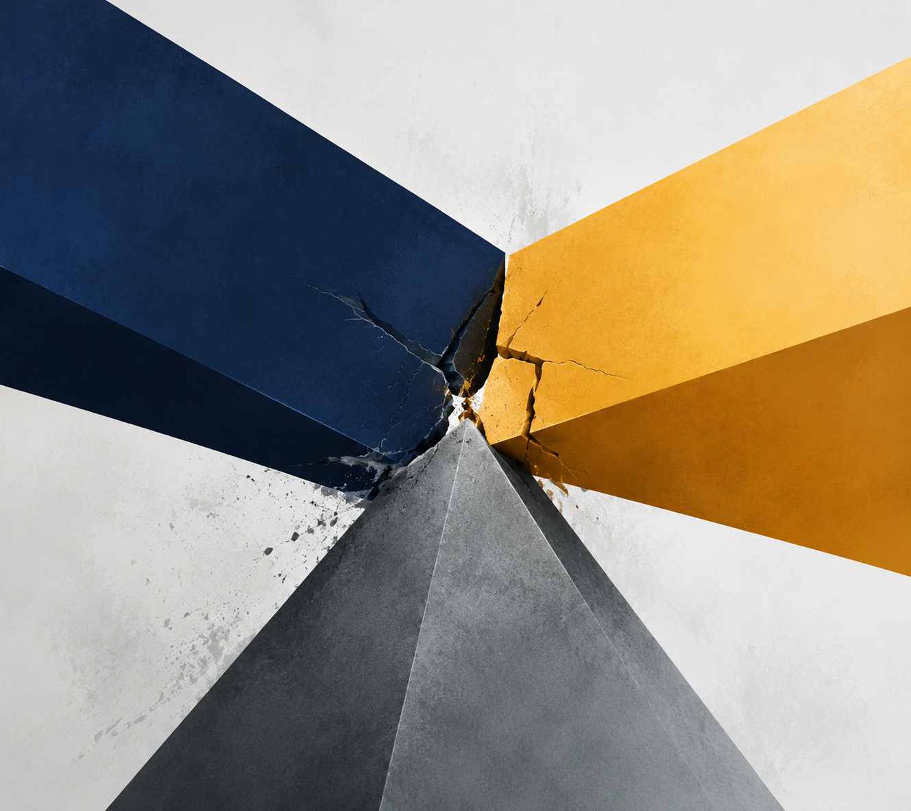 Geometric forms representing tension between OPSEC, FOIA, and Privacy Act frameworks