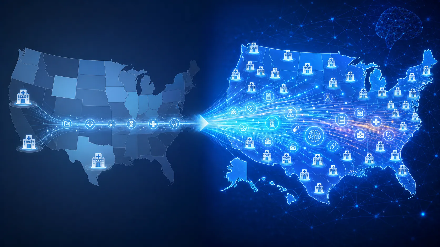 Before-and-after comparison of a narrow hospital data pipeline and a wider AI-enhanced national data pipeline