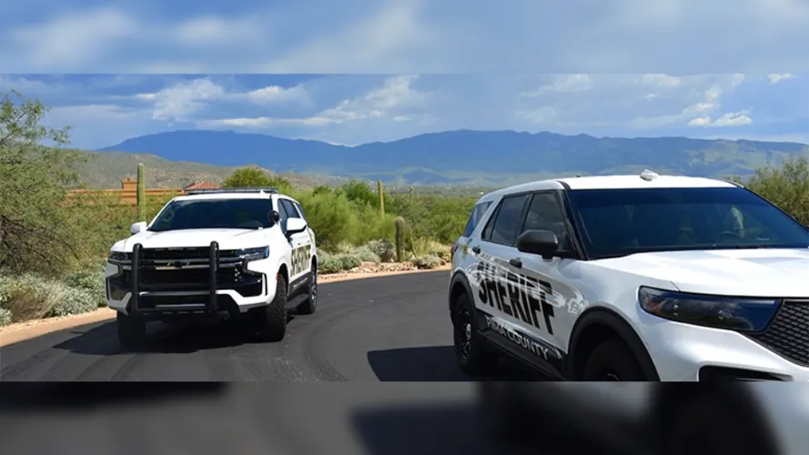 A Pima County Sheriff's Department patrol SUV parked outdoors
