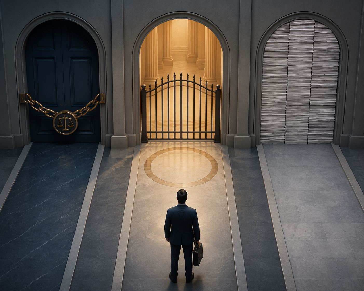 Three legal pathways blocked by different barriers