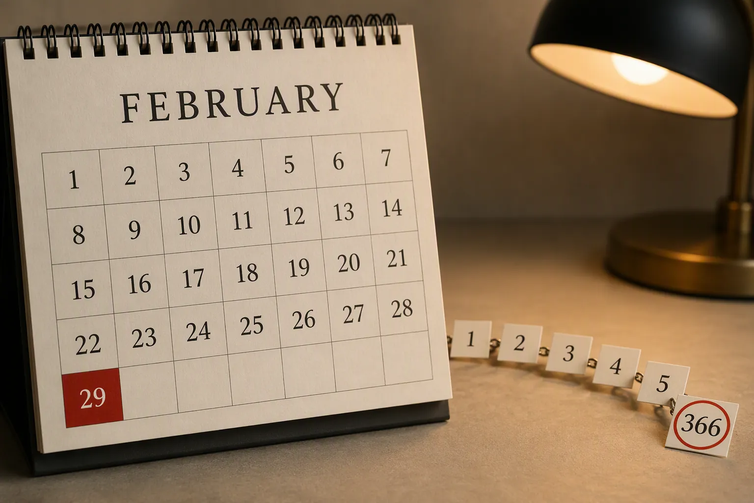 February calendar with 29 days highlighted to show the leap-year effect on a filing deadline