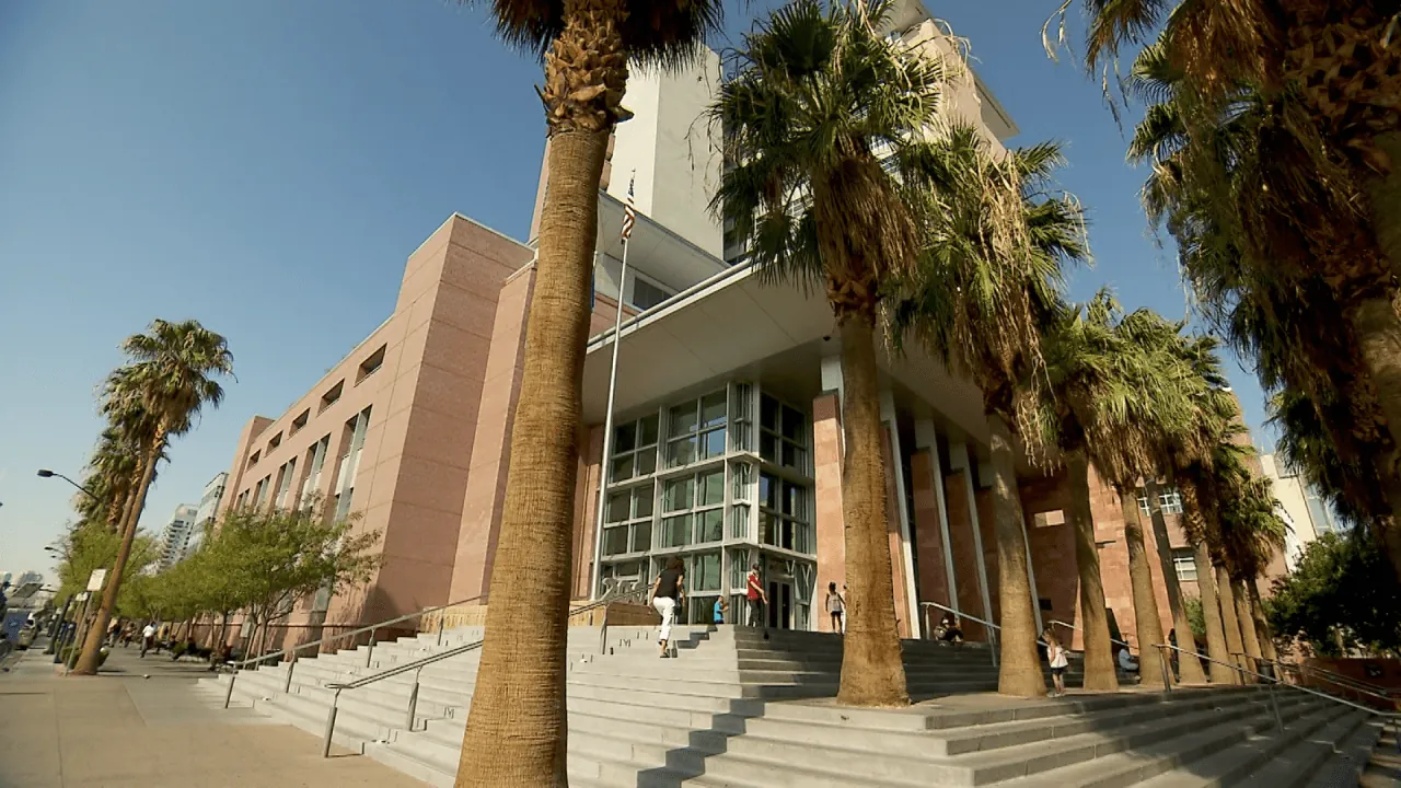 Exterior of the Clark County Regional Justice Center in downtown Las Vegas