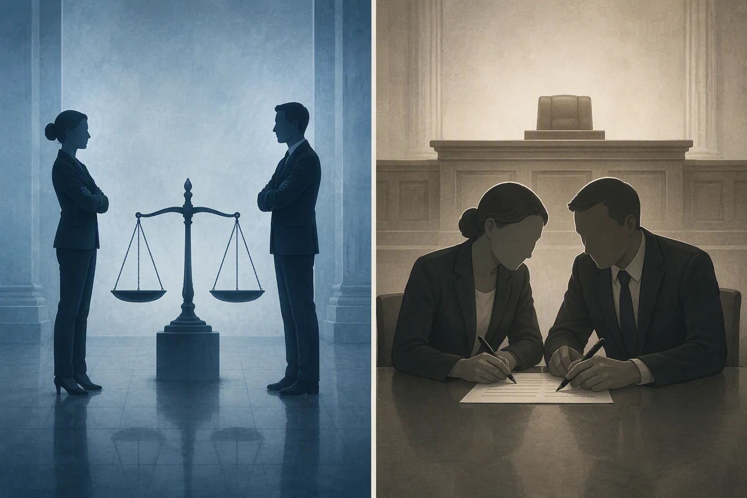 Genuine dispute contrasted with collusive settlement before an empty judge's bench