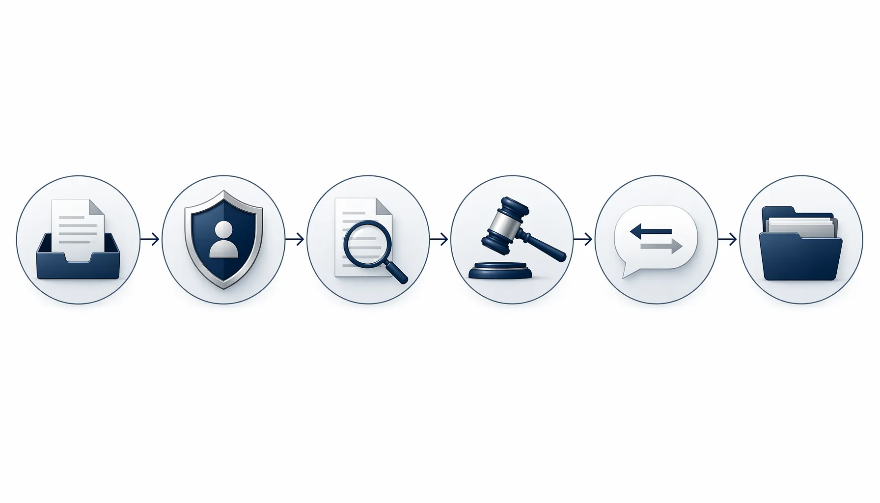 Flow diagram showing receipt, retaliation protection, investigation, corrective action, communication, and documentation