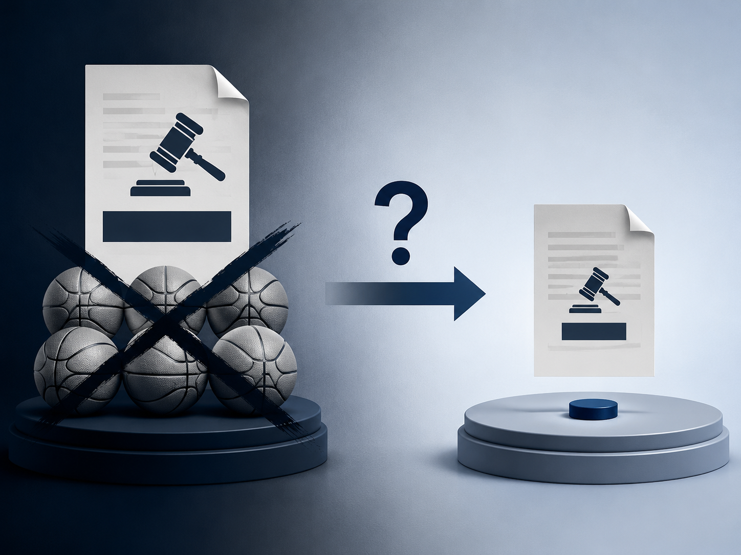 Infographic comparing forfeited basketball draft picks with a smaller penalty marker