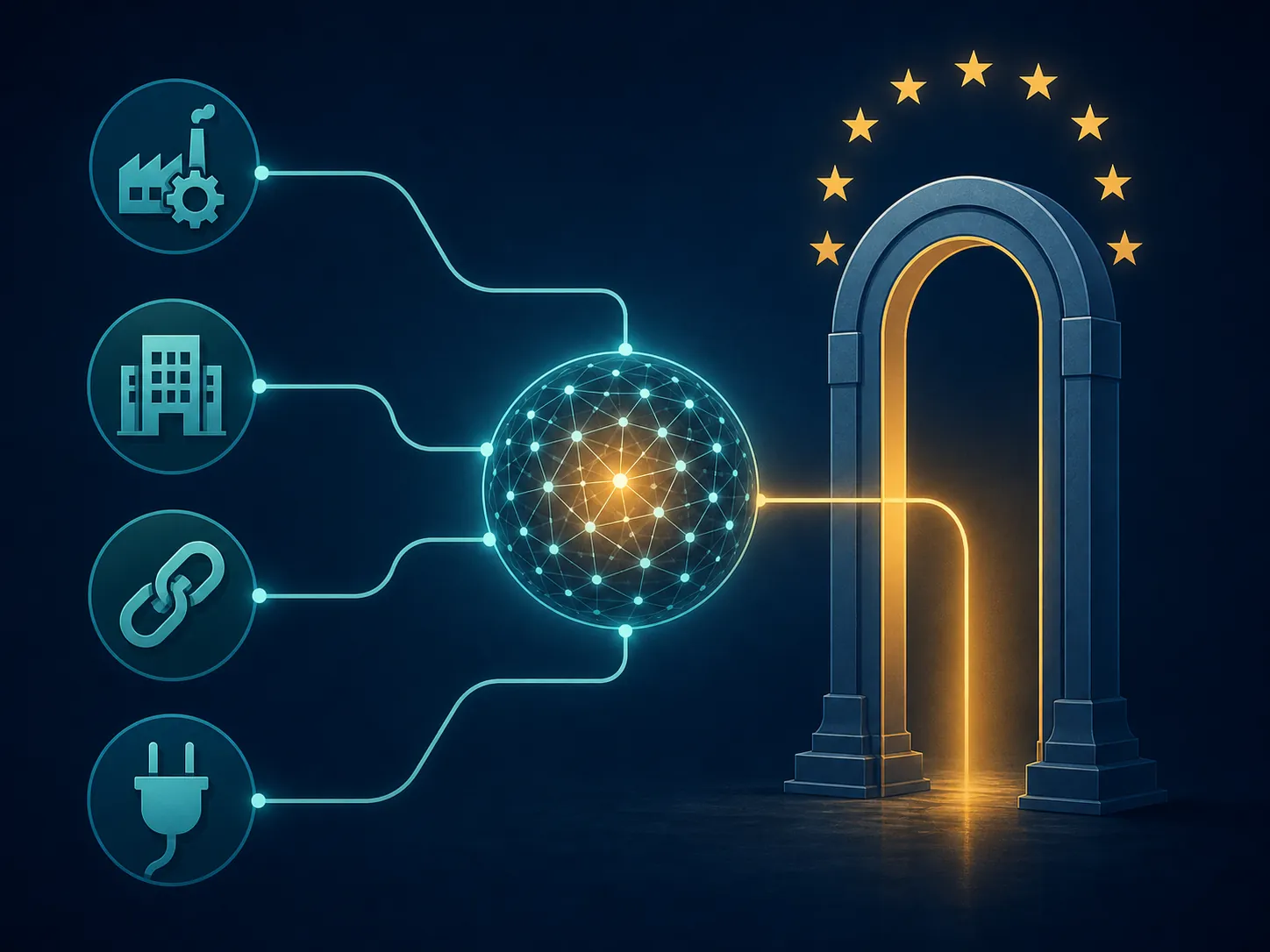 Classification diagram with provider, deployer, reseller, and embedded API icons converging into EU obligations