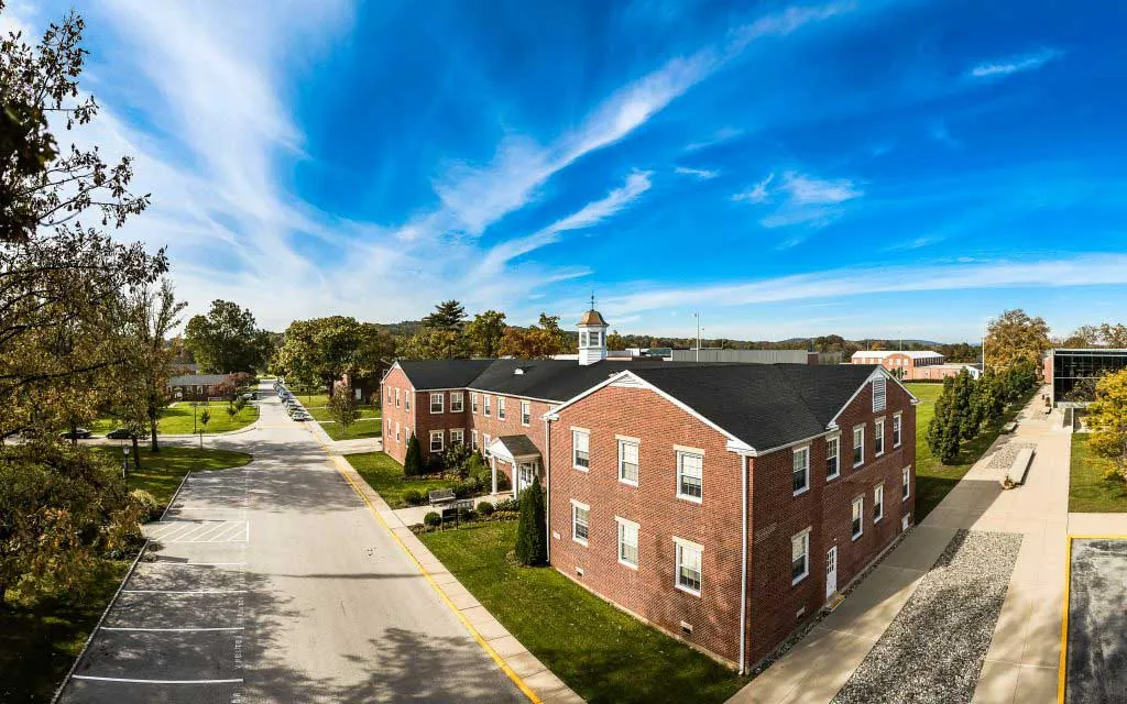 Main red-brick University of Valley Forge campus buildings in Phoenixville, Pennsylvania