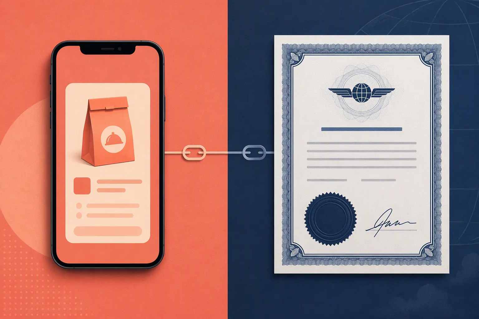 Marketplace app linked to a formal aviation certificate document
