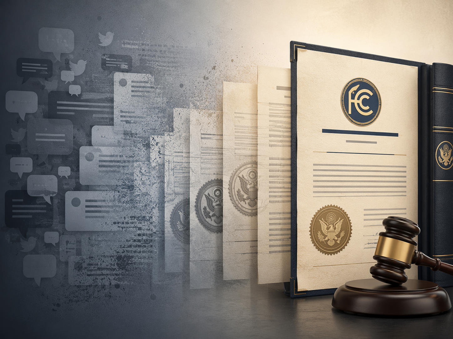 Progression from political speech fragments to formal FCC enforcement documents
