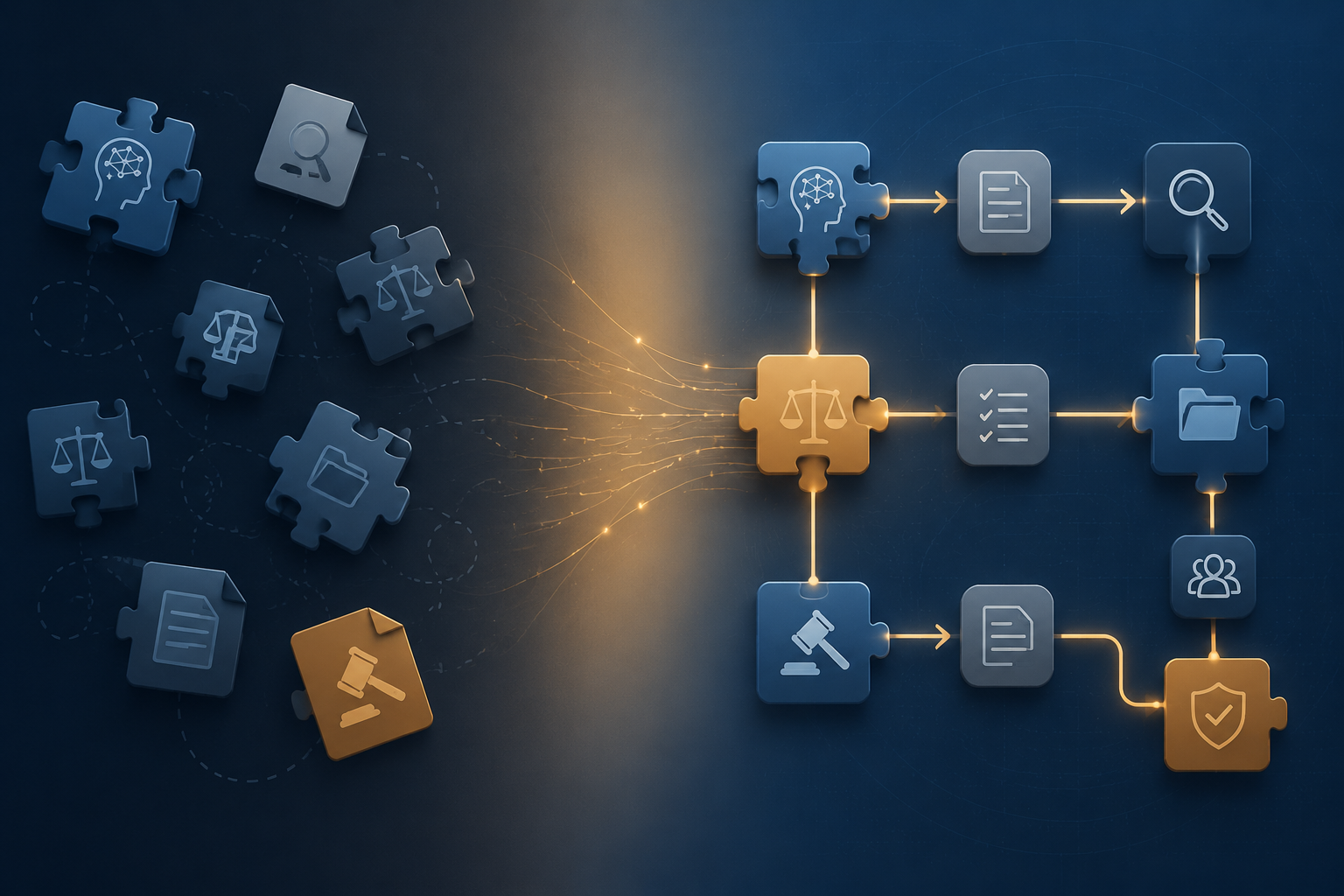 Disconnected AI document work transitioning into a structured document workflow pipeline